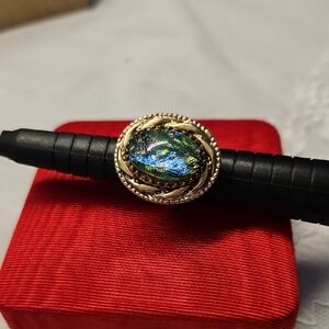 Whiting & Davis Gold and Blue Women's Ring Size 6